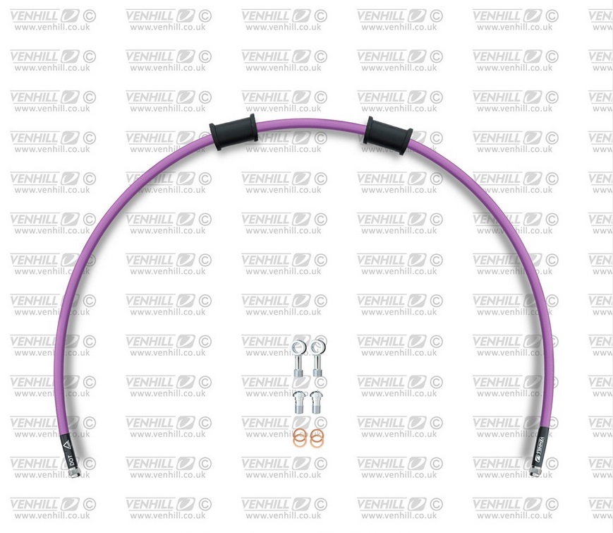 Clutch hose kit Venhill POWERHOSEPLUS HON-4005C-PU (1 hose in kit) Purple hoses, chromed fittings