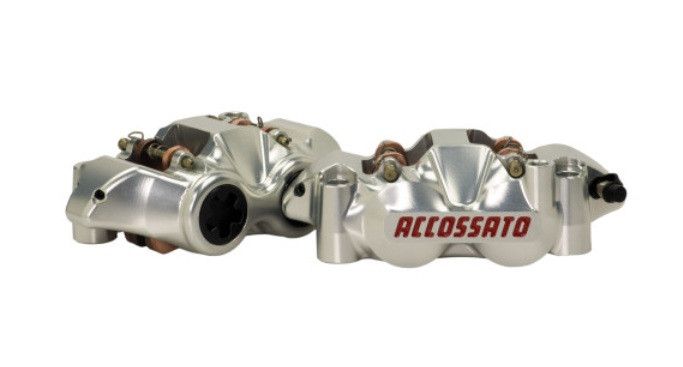 Radial brake caliper ACCOSSATO PZ001 CNC-worked monoblock 108 mm distance with pistions in titanium