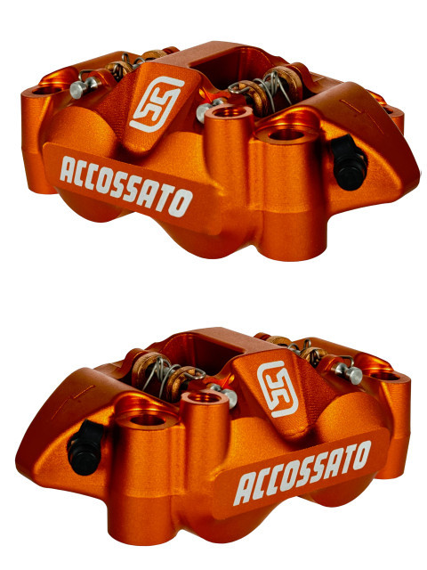 Radial brake caliper ACCOSSATO PZ004 forged monoblock 108 mm distance with pistons in aluminium