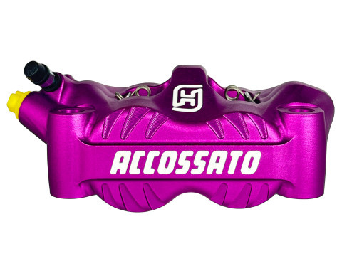 Radial brake caliper ACCOSSATO PZ007 Forged Monoblock 100 mm distance With Pistons in Aluminium