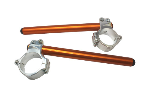 Pair of raised clip-on ACCOSSATO CP004 +10 mm 10 degrees inclination, orange