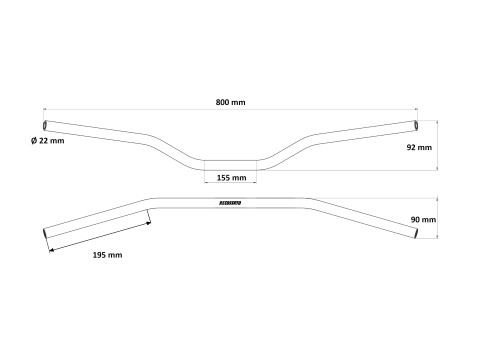 Handlebar ACCOSSATO HB009 Aluminium Made With Constant Diameter - 22 mm crven