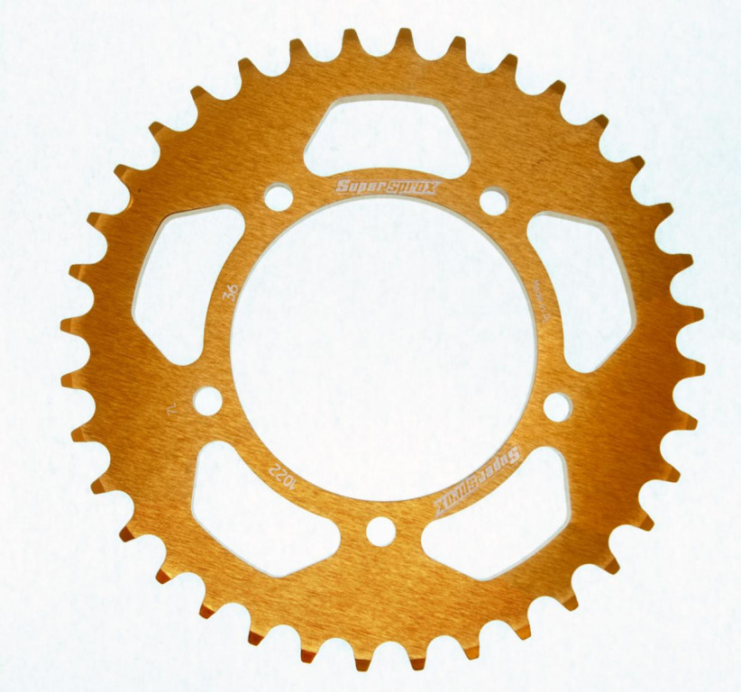 Rear ALU sprocket SUPERSPROX RAL-1022:36-GLD zlato