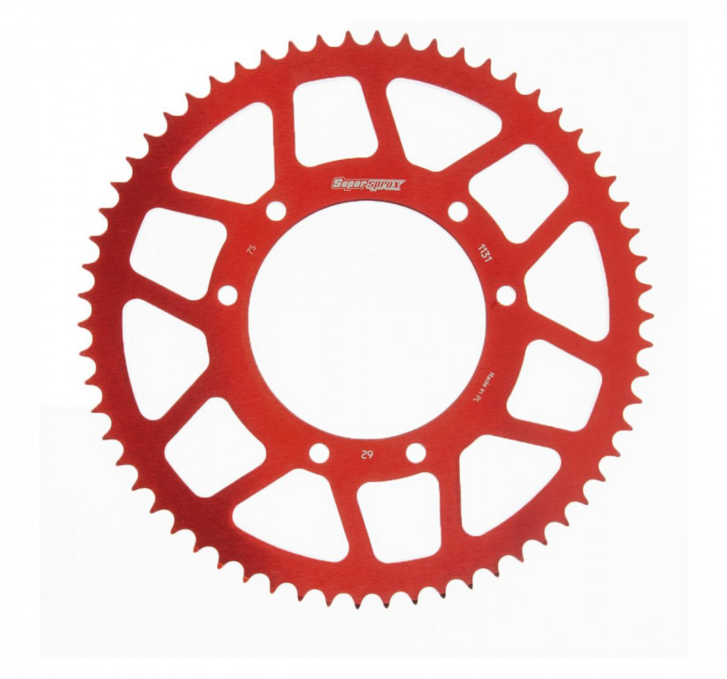 Rear ALU sprocket SUPERSPROX RAL-1131:62-RED crven