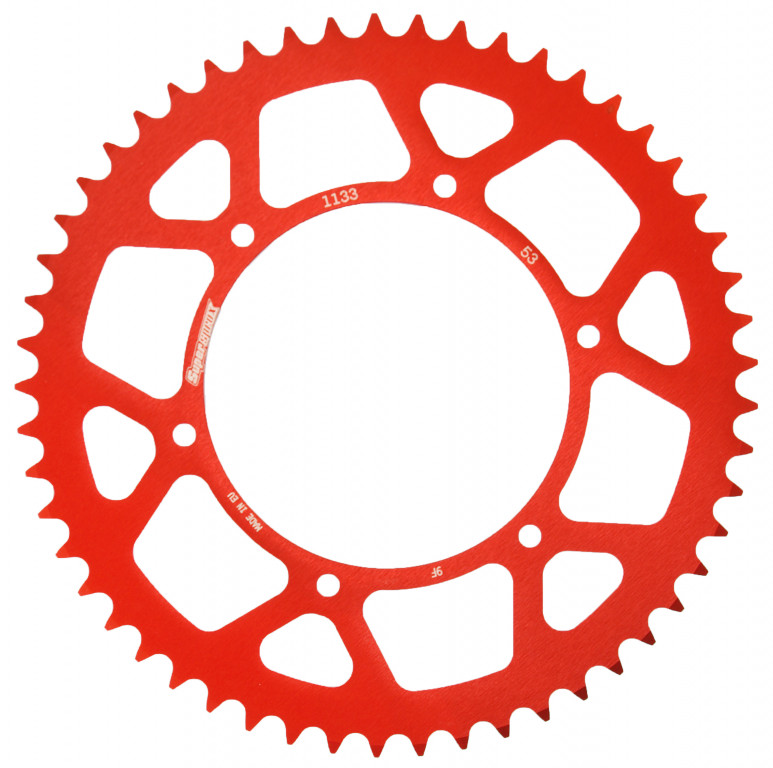 Rear ALU sprocket SUPERSPROX RAL-1133:53-RED crven