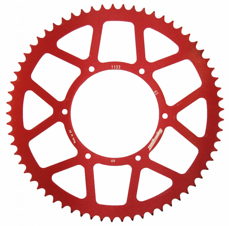 Rear ALU sprocket SUPERSPROX RAL-1133:65-RED crven