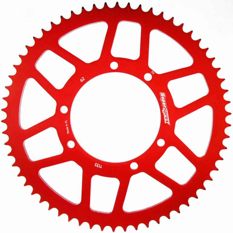 Rear ALU sprocket SUPERSPROX RAL-1135:62-RED crven