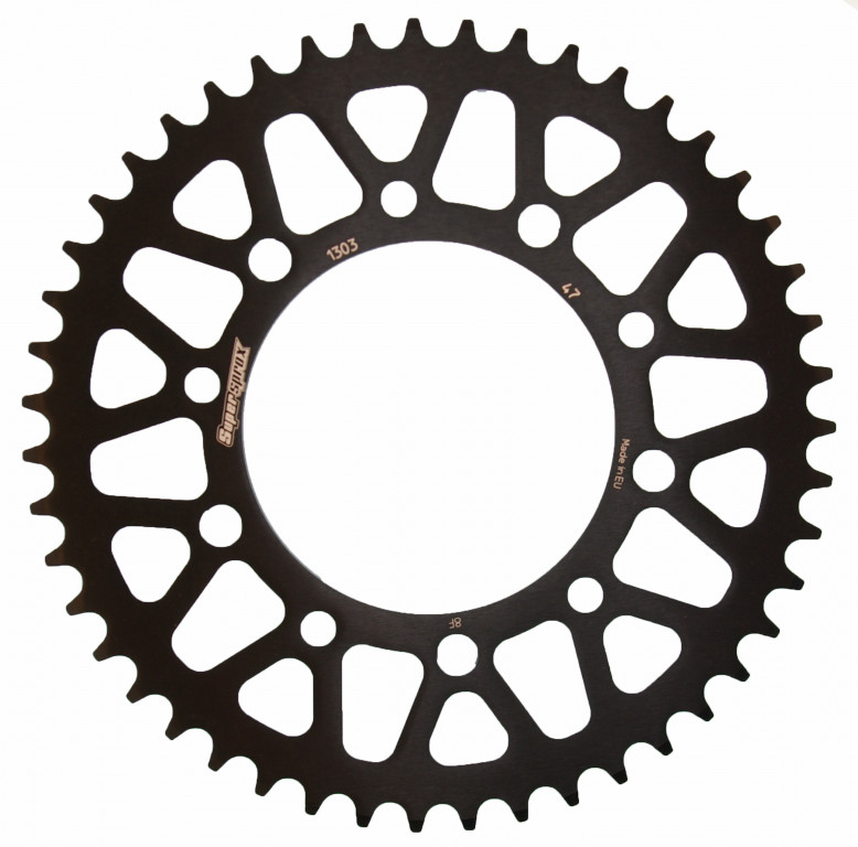 Rear ALU sprocket SUPERSPROX RAL-1303:47-BLK Crni 47T, 520