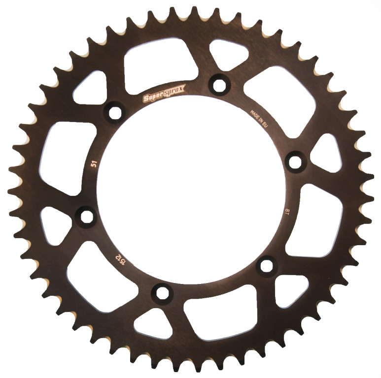 Rear ALU sprocket SUPERSPROX RAL-1512:51-BLK Crni 51T, 520