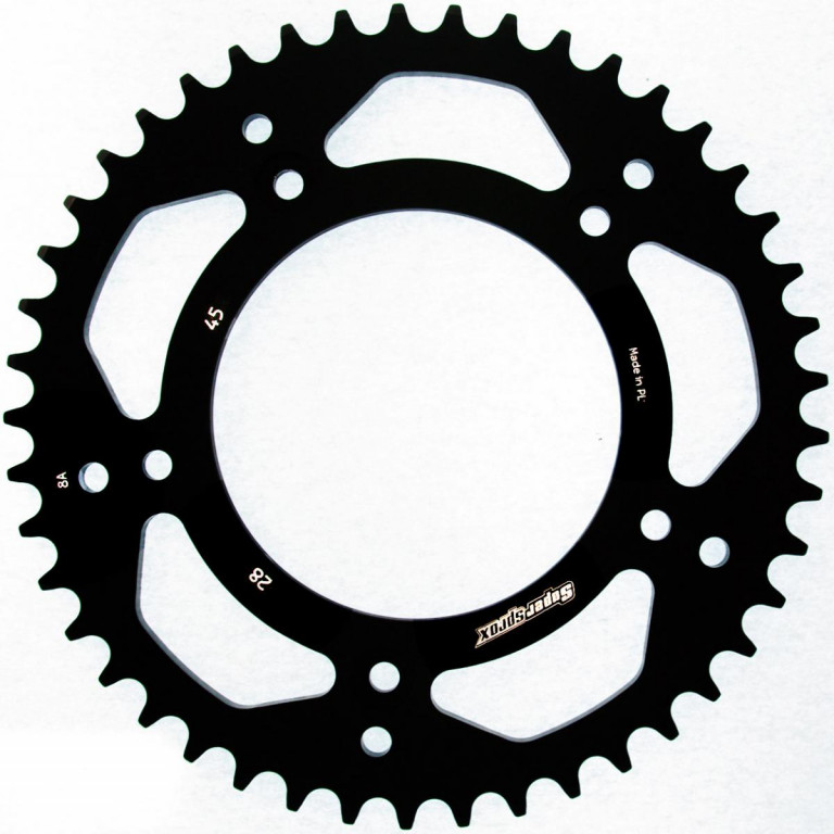 Rear ALU sprocket SUPERSPROX RAL-28:45-BLK Crni 45T, 520