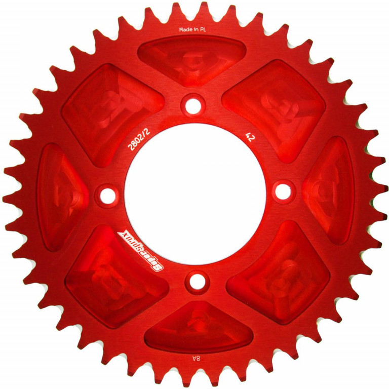 Rear ALU sprocket SUPERSPROX RAL-2802/2:42-RED crven 42T, 520