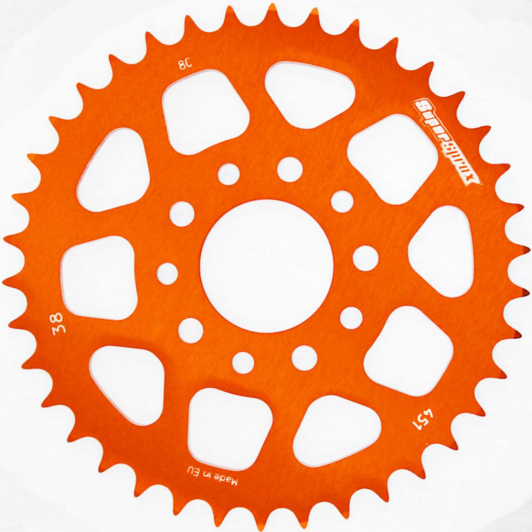 Rear ALU sprocket SUPERSPROX RAL-451:38-ORG orange 38T, 415