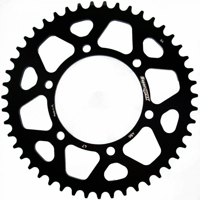 Rear ALU sprocket SUPERSPROX RAL-486:47-BLK Crni 47T, 520