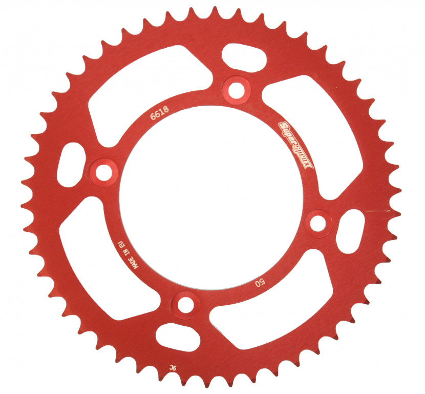 Rear ALU sprocket SUPERSPROX RAL-6618:50-RED crven 50T, 420