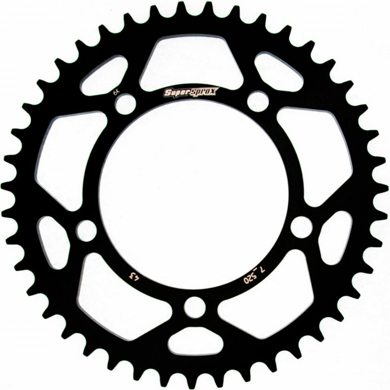 Rear ALU sprocket SUPERSPROX RAL-7_520:43-BLK Crni 43T, 520