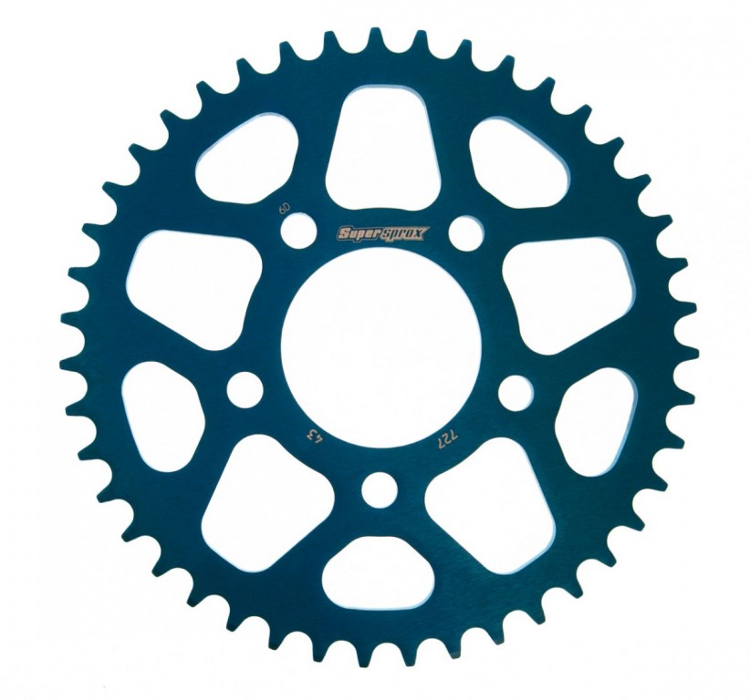 Rear ALU sprocket SUPERSPROX RAL-727:43-BLU plavi 43T, 525