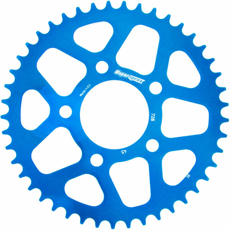 Rear ALU sprocket SUPERSPROX RAL-728:45-BLU plavi 45T, 520