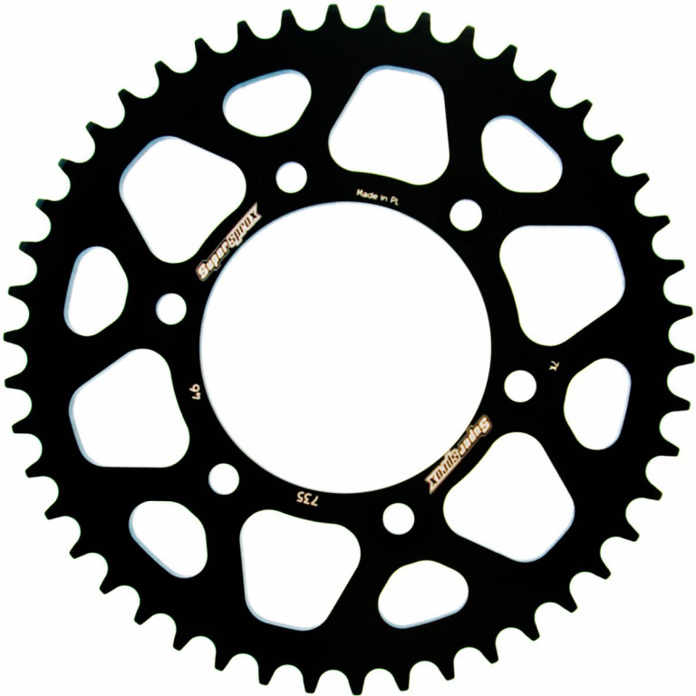 Rear ALU sprocket SUPERSPROX RAL-735:46-BLK Crni 46T, 520