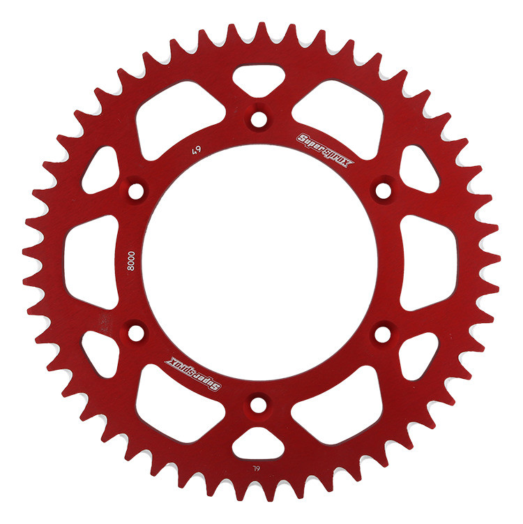 Rear ALU sprocket SUPERSPROX RAL-8000:49-RED crven 49T, 520