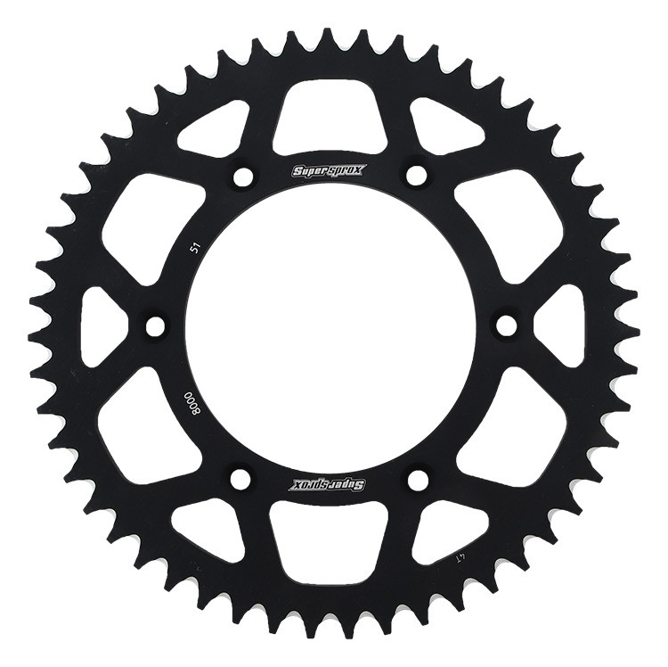 Rear ALU sprocket SUPERSPROX RAL-8000:51-BLK Crni 51T, 520