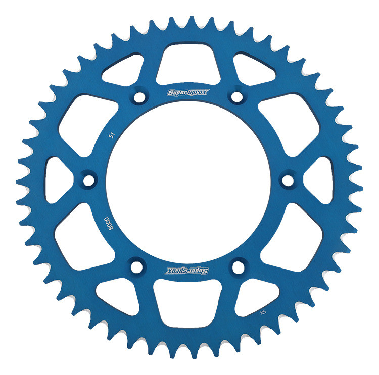 Rear ALU sprocket SUPERSPROX RAL-8000:51-BLU plavi 51T, 520