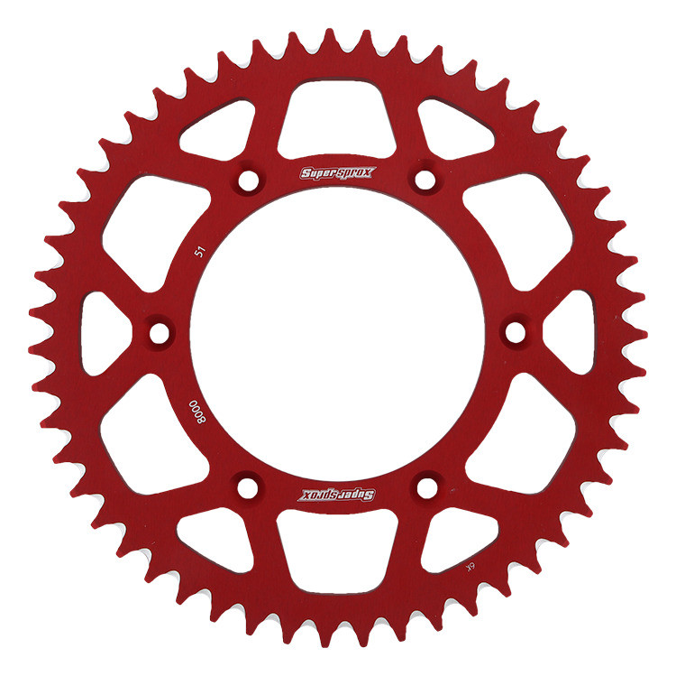 Rear ALU sprocket SUPERSPROX RAL-8000:51-RED crven 51T, 520