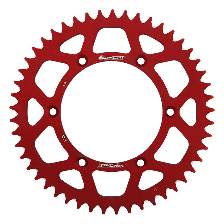 Rear ALU sprocket SUPERSPROX RAL-808:49-RED crven 49T, 520