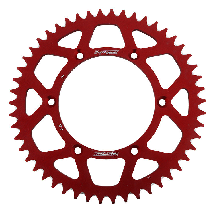 Rear ALU sprocket SUPERSPROX RAL-808:50-RED crven 50T, 520