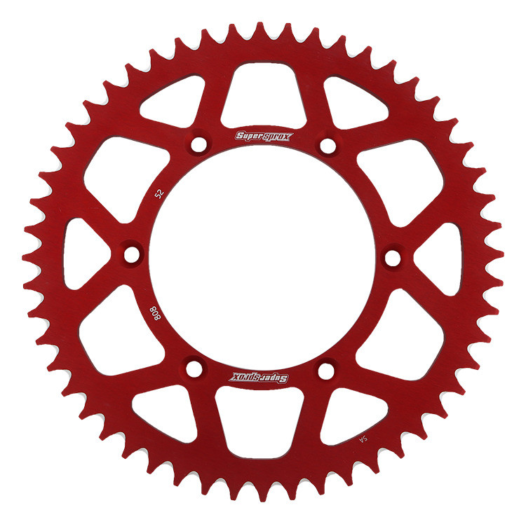 Rear ALU sprocket SUPERSPROX RAL-808:52-RED crven 52T, 520