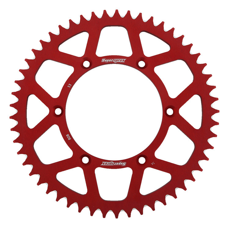 Rear ALU sprocket SUPERSPROX RAL-808:53-RED crven 53T, 520