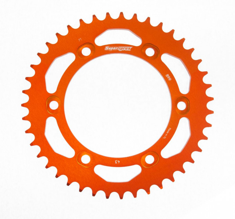 Rear ALU sprocket SUPERSPROX RAL-899:43-ORG orange 43T, 525