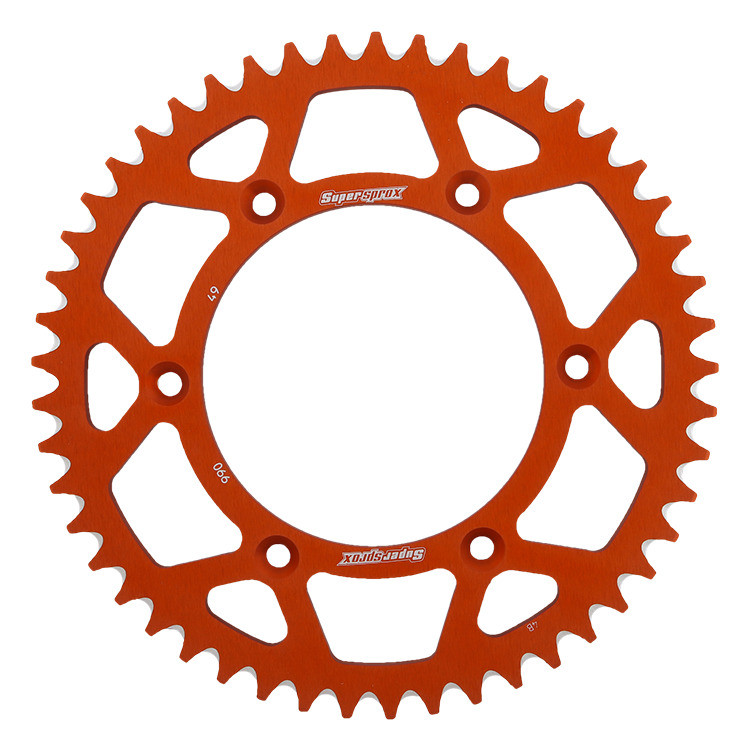 Rear ALU sprocket SUPERSPROX RAL-990:49-ORG orange 49T, 520