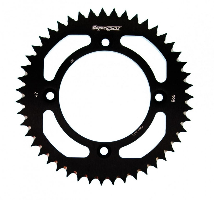Rear ALU sprocket SUPERSPROX RAL-998:47-BLK Crni 47T, 428