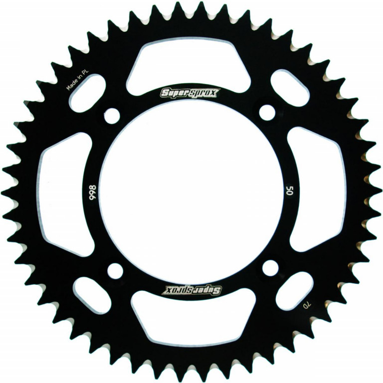 Rear ALU sprocket SUPERSPROX RAL-998:50-BLK Crni 50T, 428
