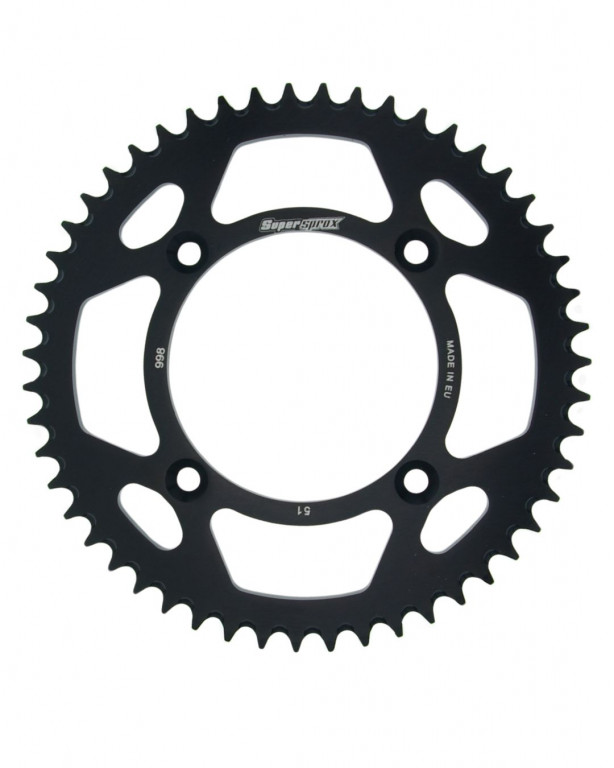 Rear ALU sprocket SUPERSPROX RAL-998:51-BLK Crni 51T, 428