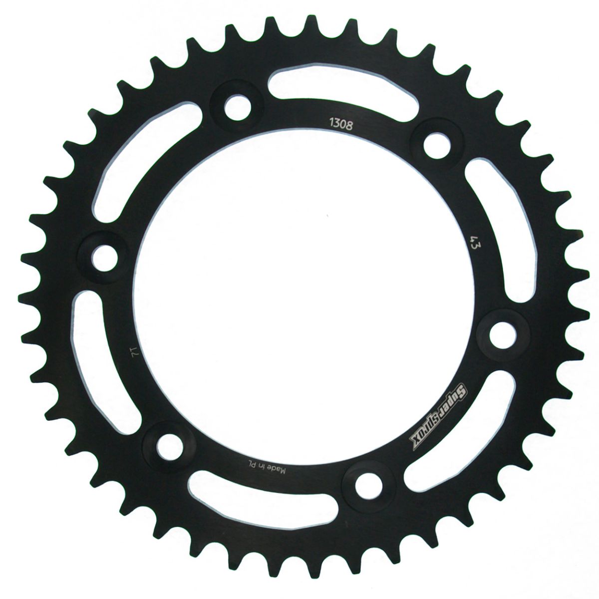Rear ALU sprocket SUPERSPROX RAL-1308:43-BLK Crni 43T, 520
