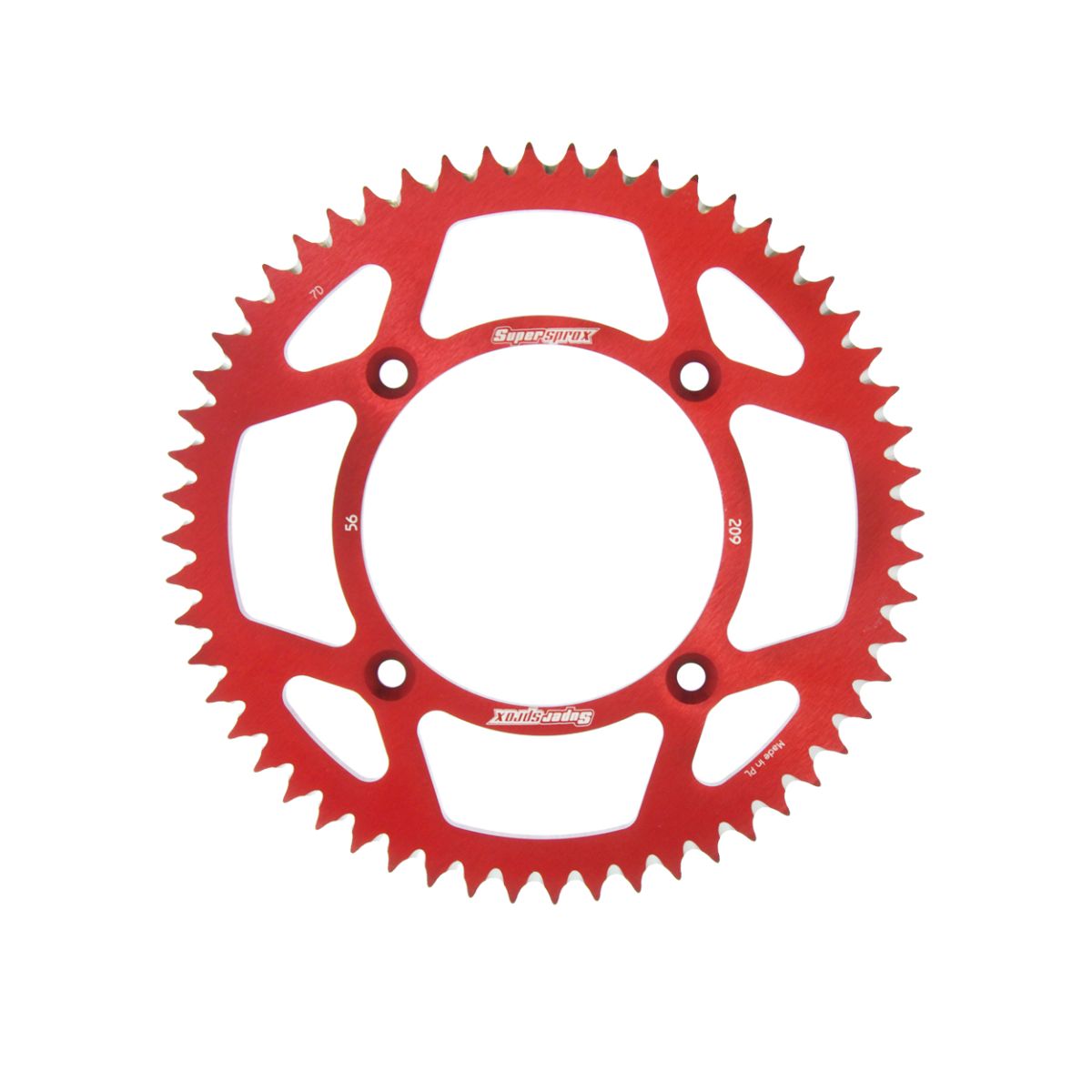 Rear ALU sprocket SUPERSPROX RAL-209:56-RED crven 56T, 420