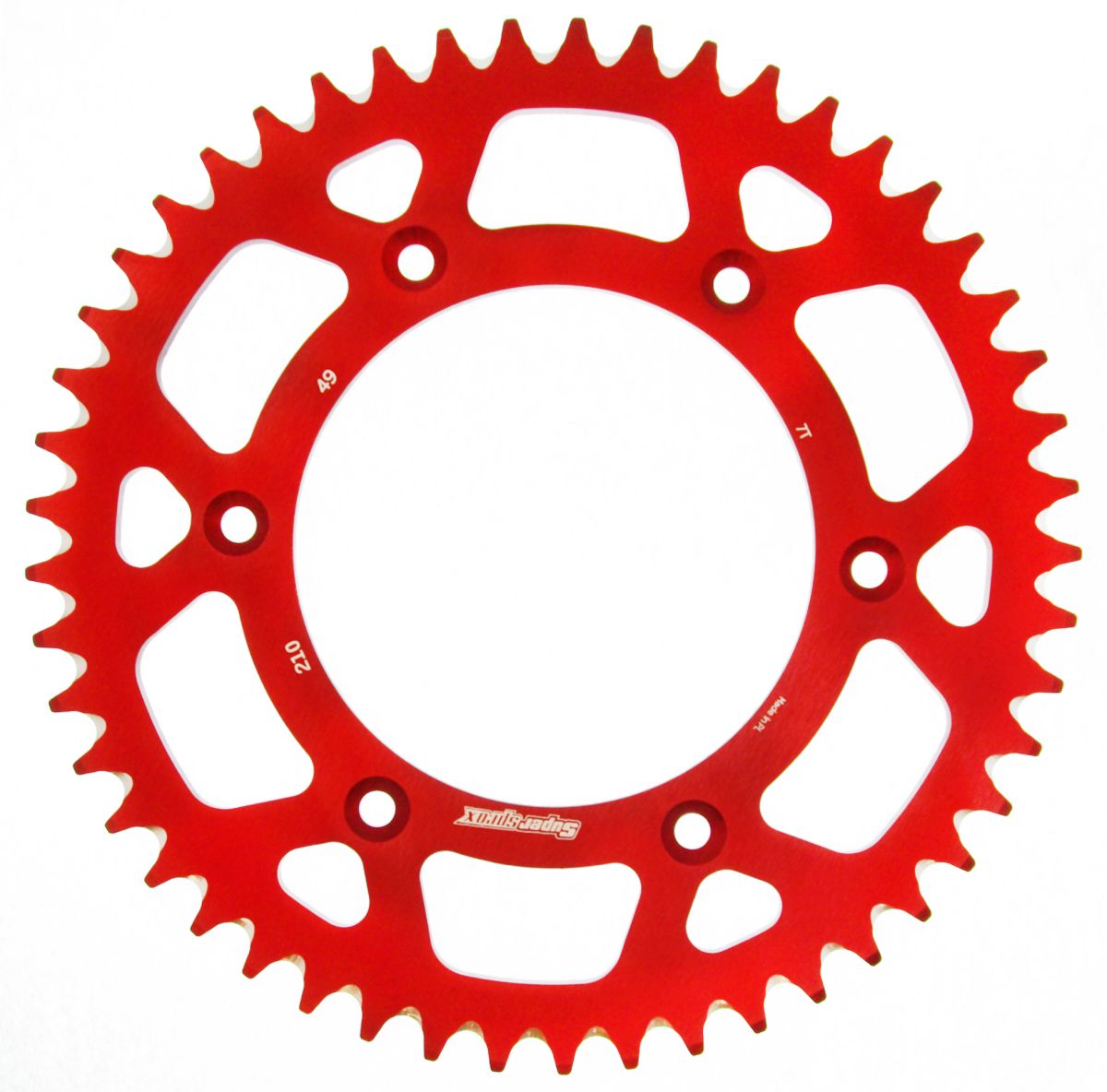 Rear ALU sprocket SUPERSPROX RAL-210:49-RED crven 49T, 520
