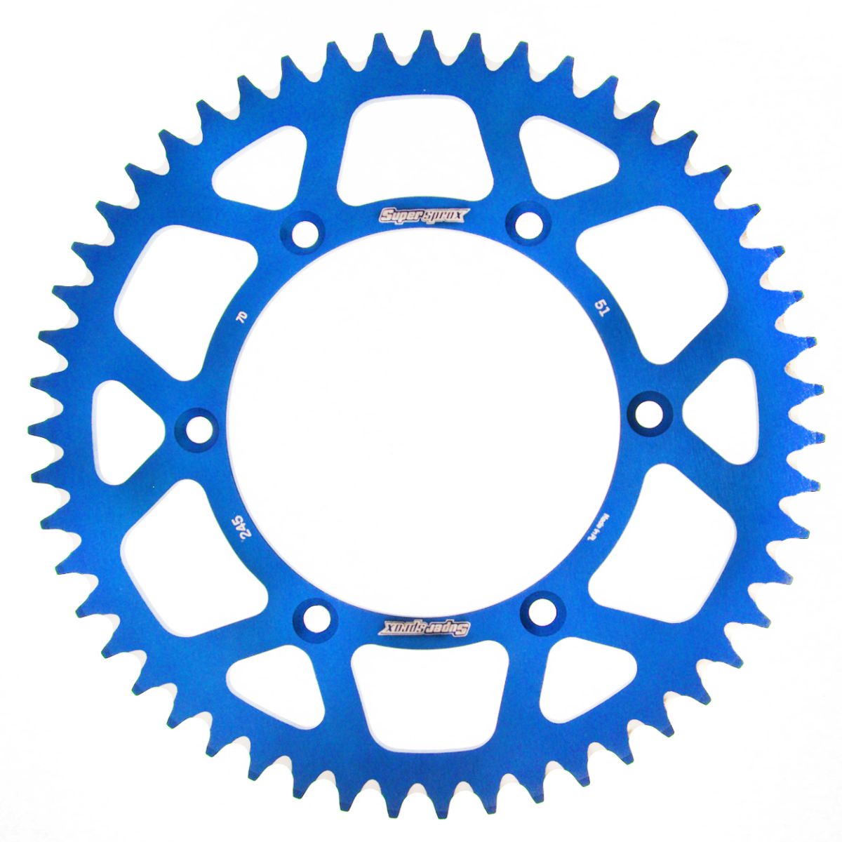 Rear ALU sprocket SUPERSPROX RAL-245:51-BLU plavi 51T, 520