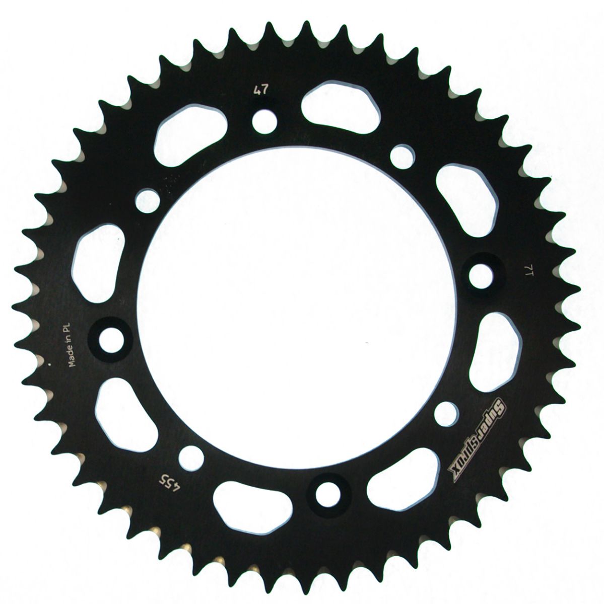 Rear ALU sprocket SUPERSPROX RAL-455:47-BLK Crni 47T, 420
