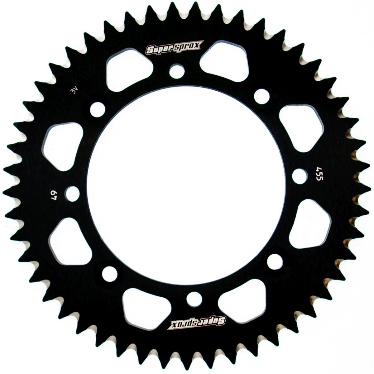 Rear ALU sprocket SUPERSPROX RAL-455:49-BLK Crni 49T, 420
