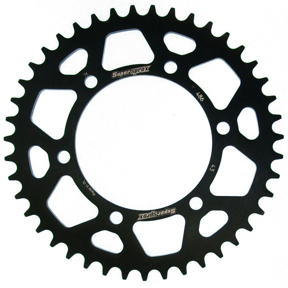 Rear ALU sprocket SUPERSPROX RAL-486:43-BLK Crni 43T, 520