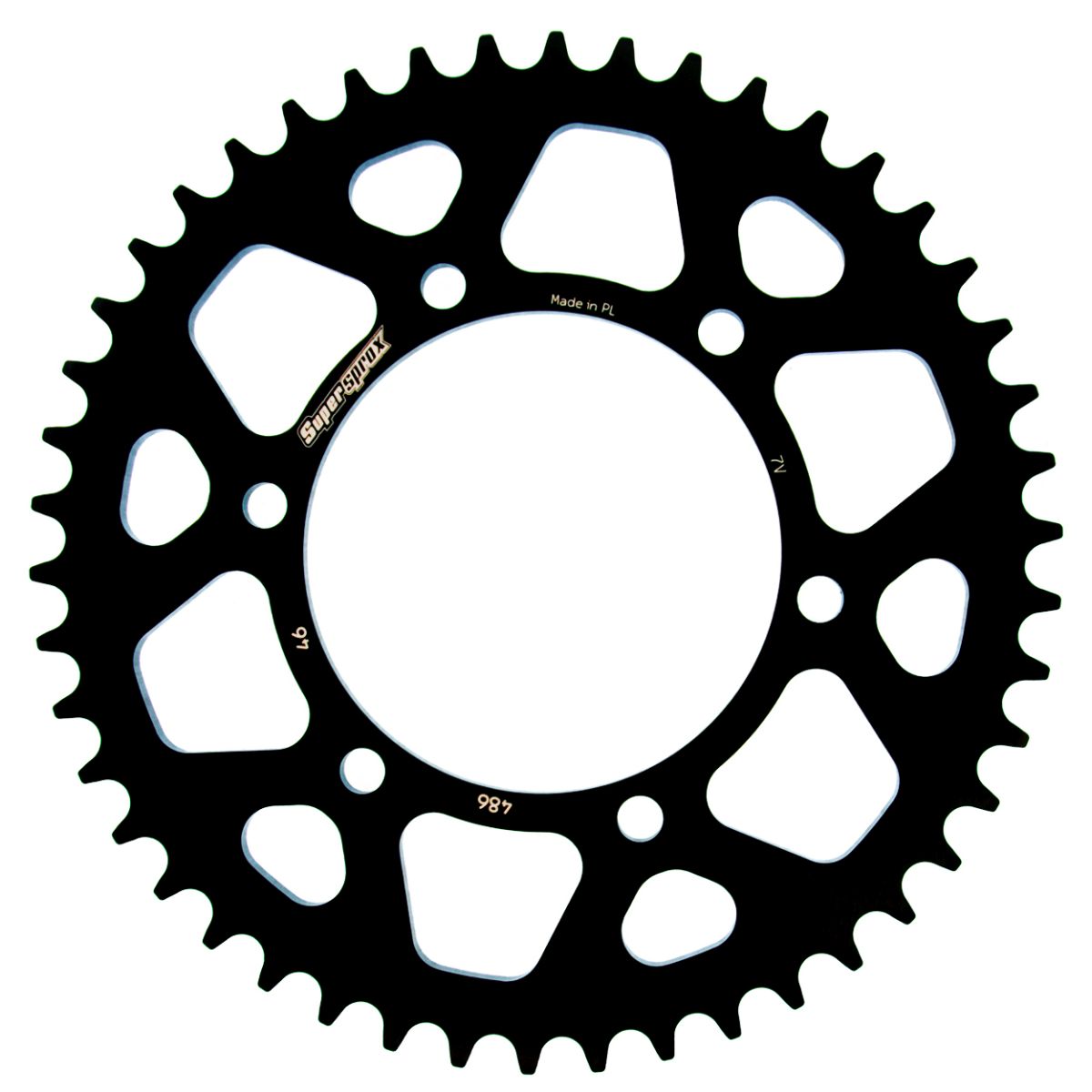 Rear ALU sprocket SUPERSPROX RAL-486:46-BLK Crni 46T, 520