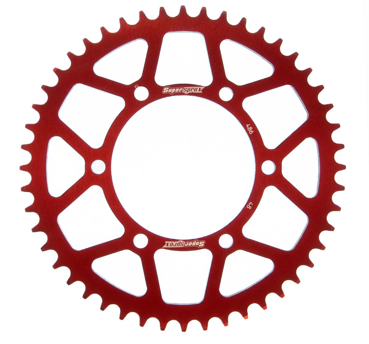 Rear ALU sprocket SUPERSPROX RAL-486:48-RED crven 48T, 520