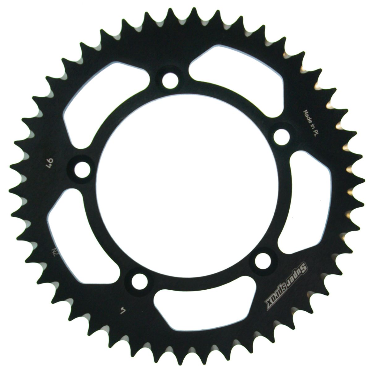 Rear ALU sprocket SUPERSPROX RAL-4:46-BLK Crni 46T, 420