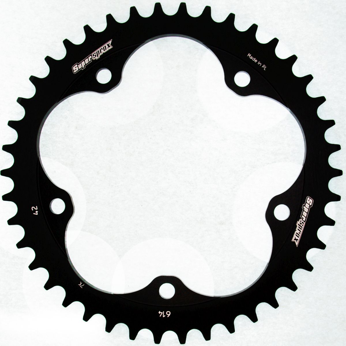 Rear ALU sprocket SUPERSPROX RAL-614:42-BLK Crni 42T, 525