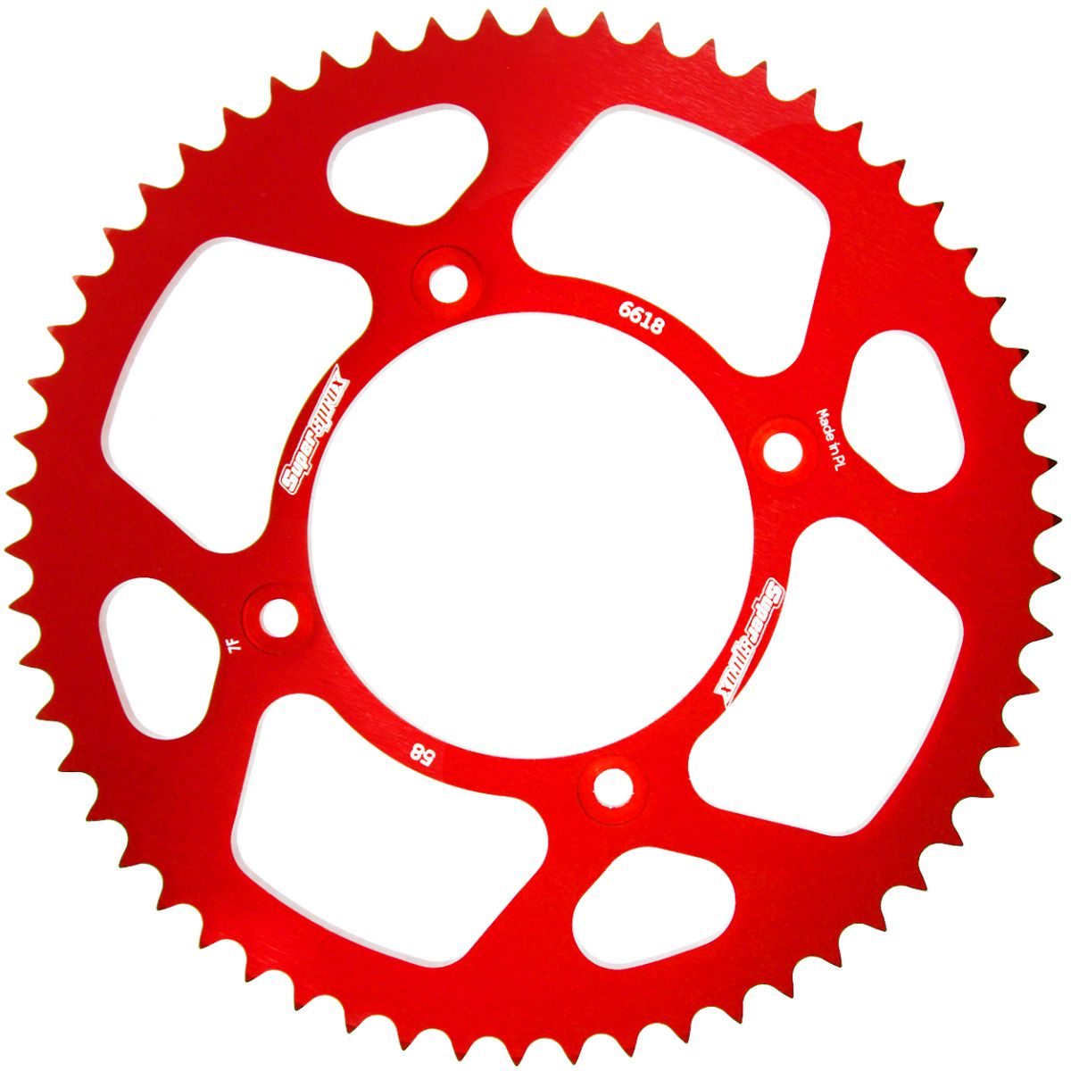 Rear ALU sprocket SUPERSPROX RAL-6618:58-RED crven 58T, 420