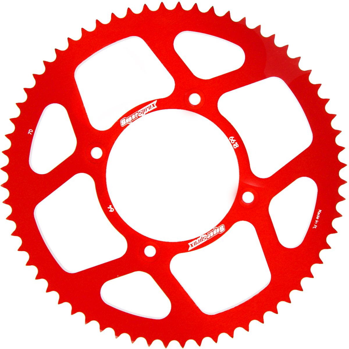 Rear ALU sprocket SUPERSPROX RAL-6618:64-RED crven 64T, 420