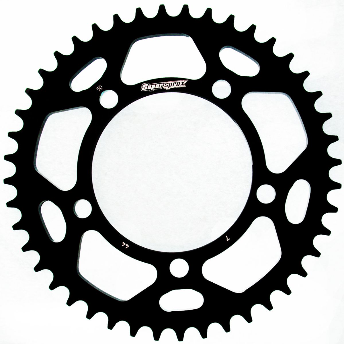 Rear ALU sprocket SUPERSPROX RAL-7:44-BLK Crni 44T, 525