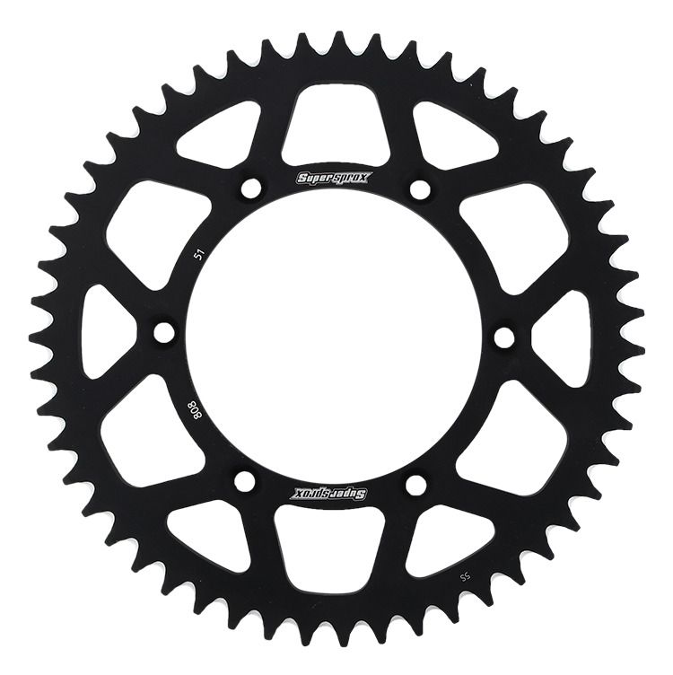 Rear ALU sprocket SUPERSPROX RAL-808:51-BLK Crni 51T, 520
